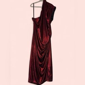 Grace Karin Burgundy One Shoulder Dress